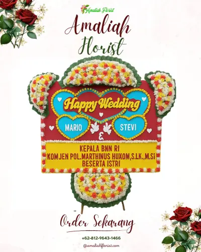 Karangan Papan Bunga Pernikahan di Arjowilangun